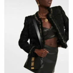 Versace Greca Goddess Small Leather Shoulder Bag