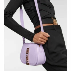 Versace Greca Goddess Small Leather Shoulder Bag