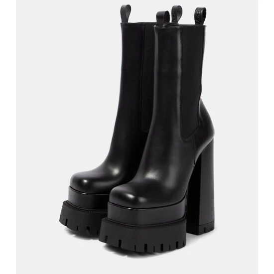 Versace Aevitas Platform Leather Ankle Boots 6 Versace Aevitas Platform Leather Ankle Boots - Image 4