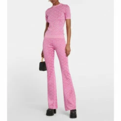 Versace La Greca Jacquard Silk-blend Flared Pants