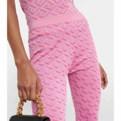 Versace La Greca Jacquard Silk-blend Flared Pants -Outlet Versace Store unnamed file 583