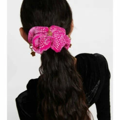 Versace Medusa Velvet Embellished Scrunchie