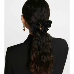Versace Medusa Velvet Embellished Scrunchie