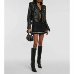 Versace Cropped Leather Jacket