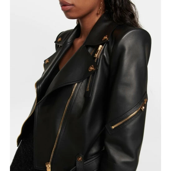 Versace Cropped Leather Jacket 5 Versace Cropped Leather Jacket - Image 3