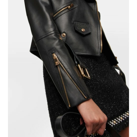 Versace Cropped Leather Jacket 6 Versace Cropped Leather Jacket - Image 4