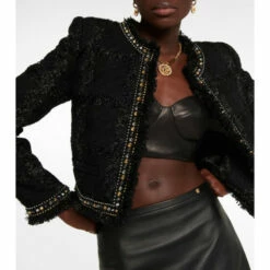 Versace Embellished Tweed Jacket -Outlet Versace Store unnamed file 613