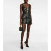 Versace Leather Zip Minidress