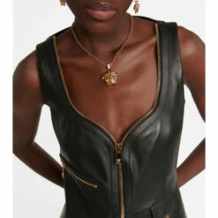 Versace Leather Zip Minidress 8 Versace Leather Zip Minidress -Outlet Versace Store unnamed file 616
