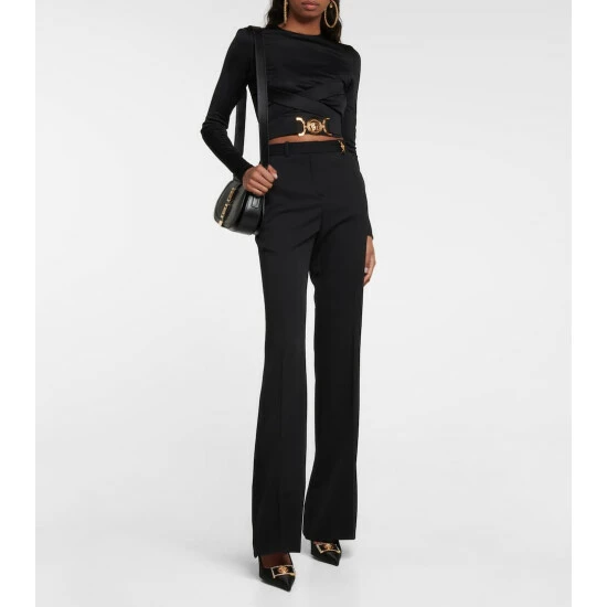 Versace High-rise Straight-leg Wool Pants 3 Versace High-rise Straight-leg Wool Pants
