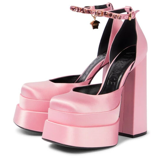 Versace Medusa Aevitas Satin Platform Pumps 6 Versace Medusa Aevitas Satin Platform Pumps - Image 4