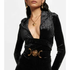 Versace Medusa Biggie Velvet Hooded Jumpsuit -Outlet Versace Store unnamed file 66