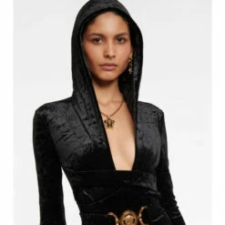 Versace Medusa Biggie Velvet Hooded Jumpsuit -Outlet Versace Store unnamed file 68