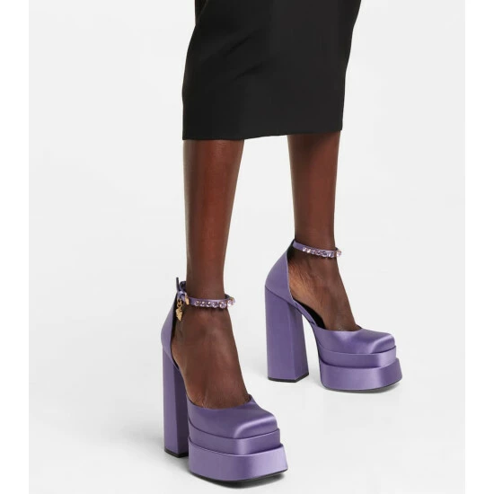 Versace Medusa Aevitas Satin Platform Pumps 5 Versace Medusa Aevitas Satin Platform Pumps - Image 3