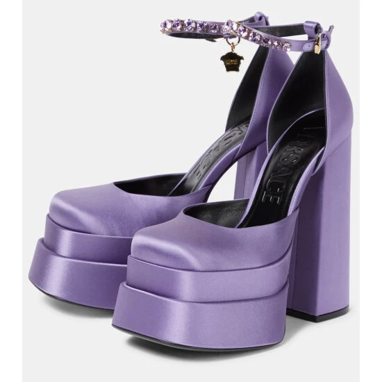 Versace Medusa Aevitas Satin Platform Pumps 6 Versace Medusa Aevitas Satin Platform Pumps - Image 4