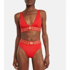 Versace Greca Border Bikini Top