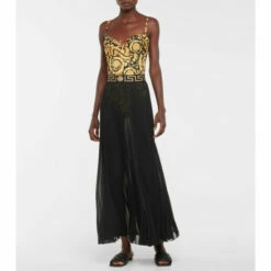 Versace Pleated Maxi Skirt