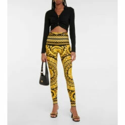 Versace Barocco Mid-rise Leggings