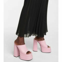 Versace Leather Peep-toe Platform Sandals -Outlet Versace Store unnamed file 912