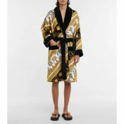 Versace Barocco Printed Cotton Bathrobe