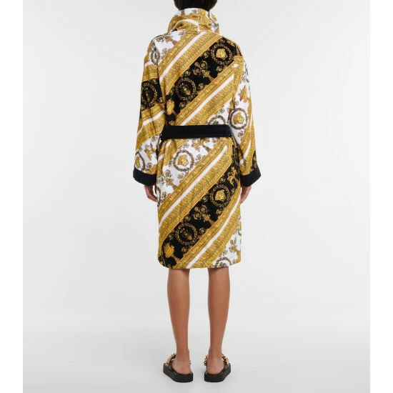 Versace Barocco Printed Cotton Bathrobe 3 Versace Barocco Printed Cotton Bathrobe - Image 2
