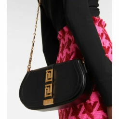 Versace Greca Goddess Leather Shoulder Bag